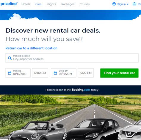 priceline car rental bookings.